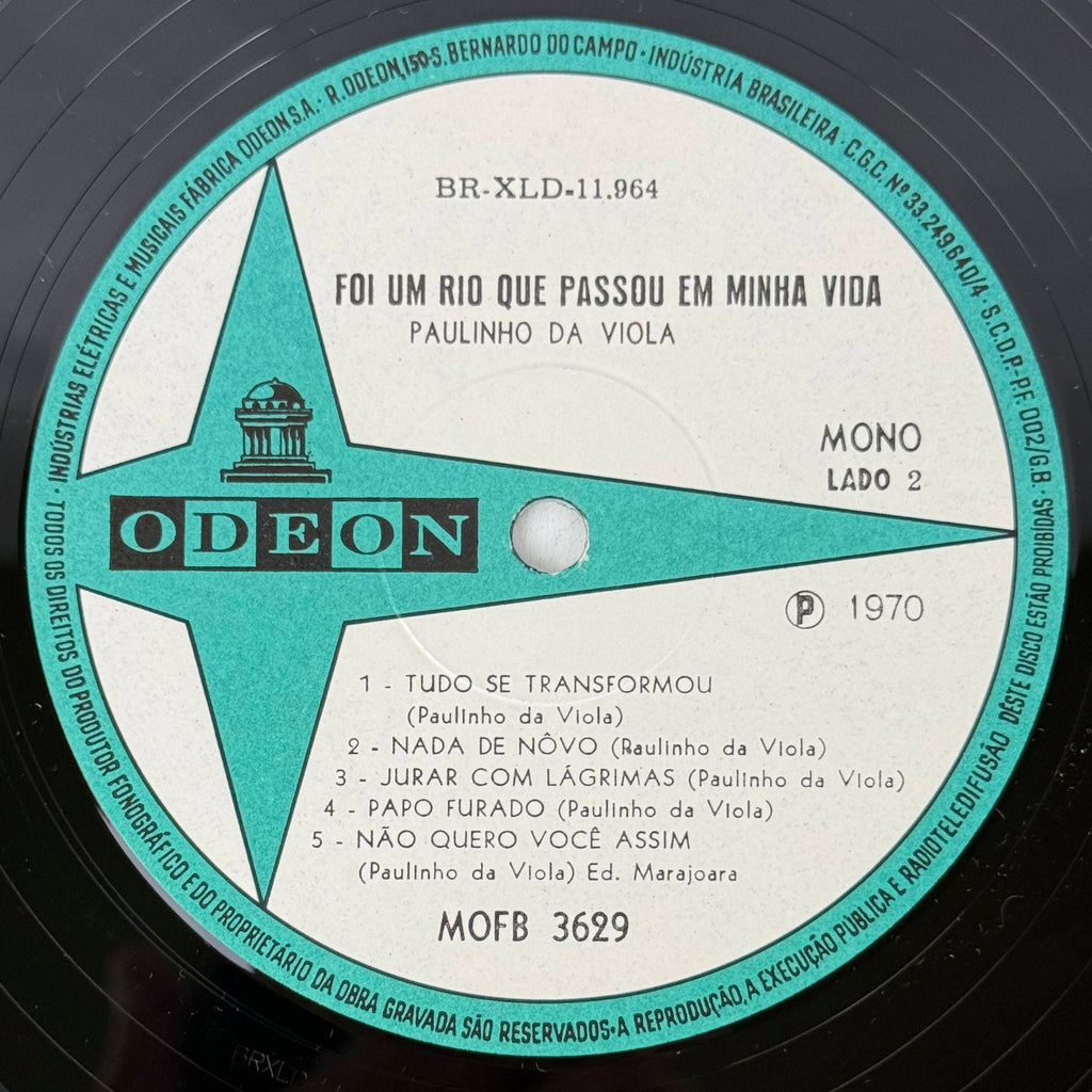 Paulinho da Viola LP MOFB 3629 Samba Record