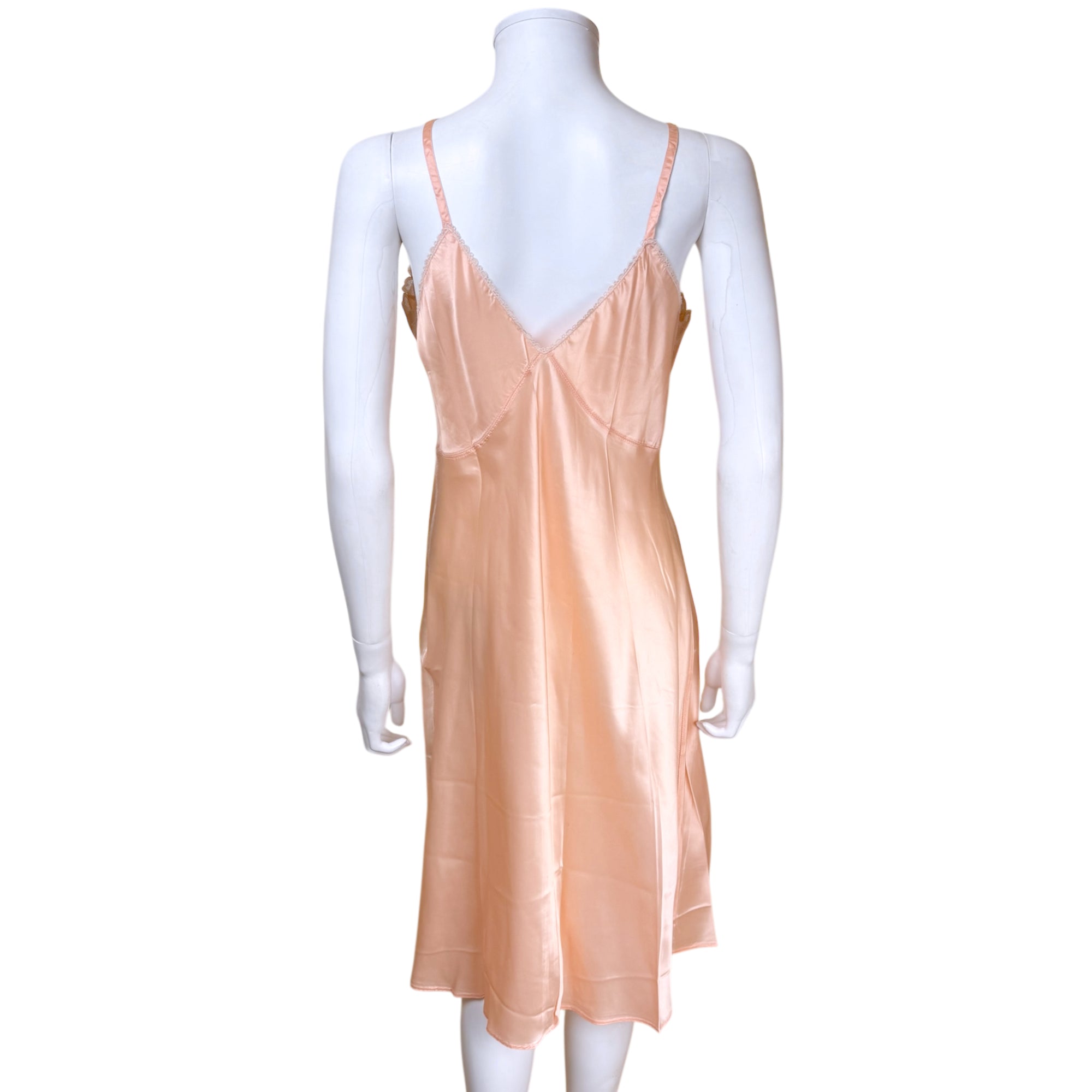 back view of vintage 1940s satin slip