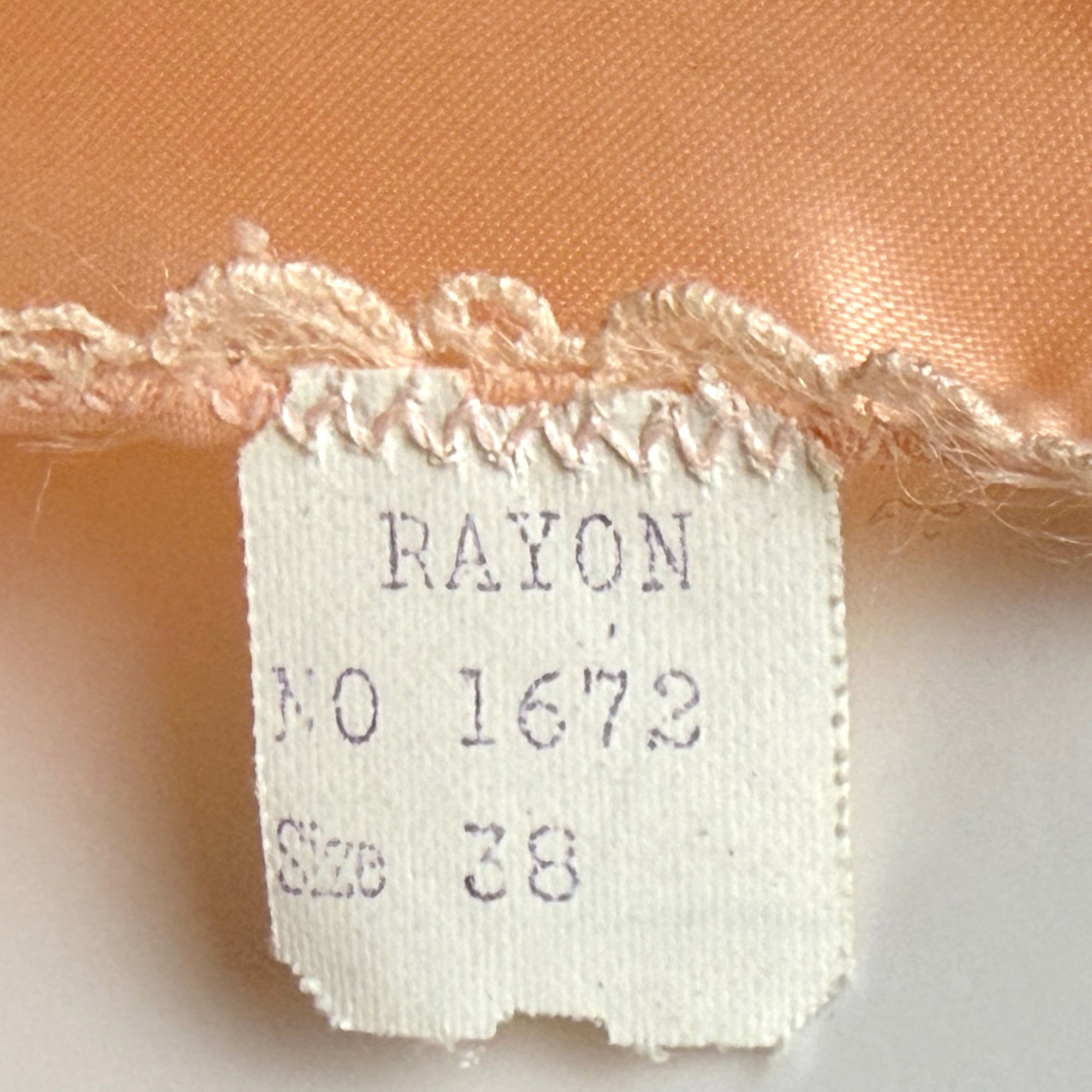 rayon label size 38 vintage slip