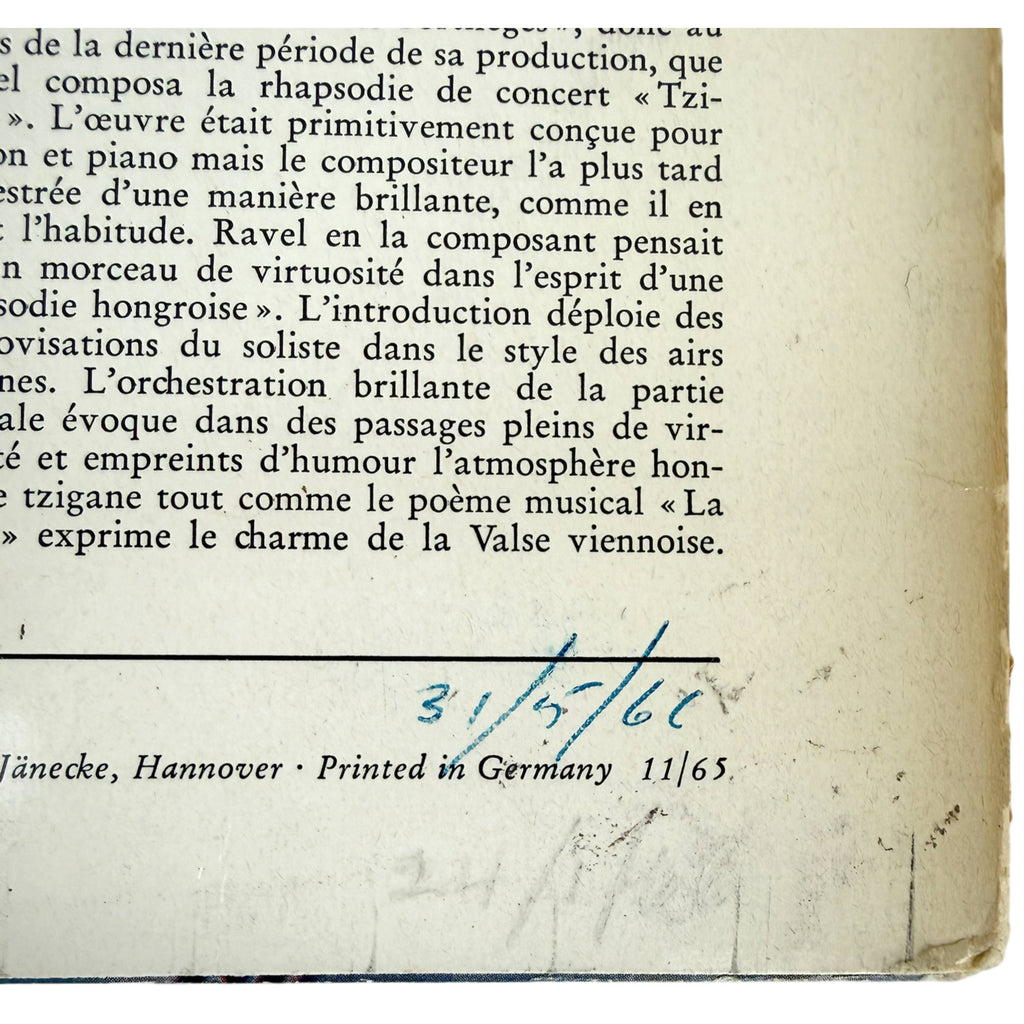 Rear cover showing 11/65 printing date and handwritten 1966 notation