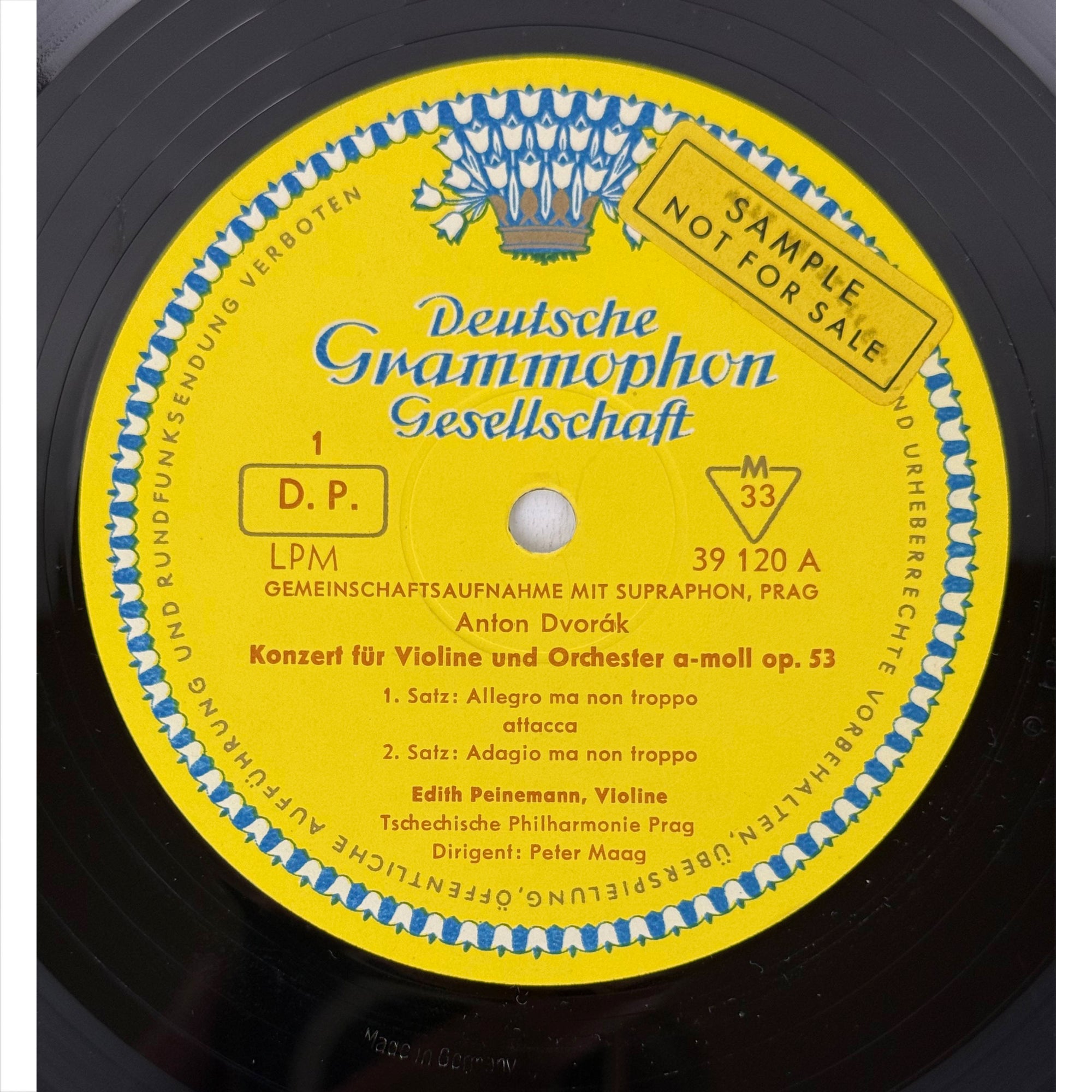 Side One Deutsche Grammophon yellow label with Sample sticker