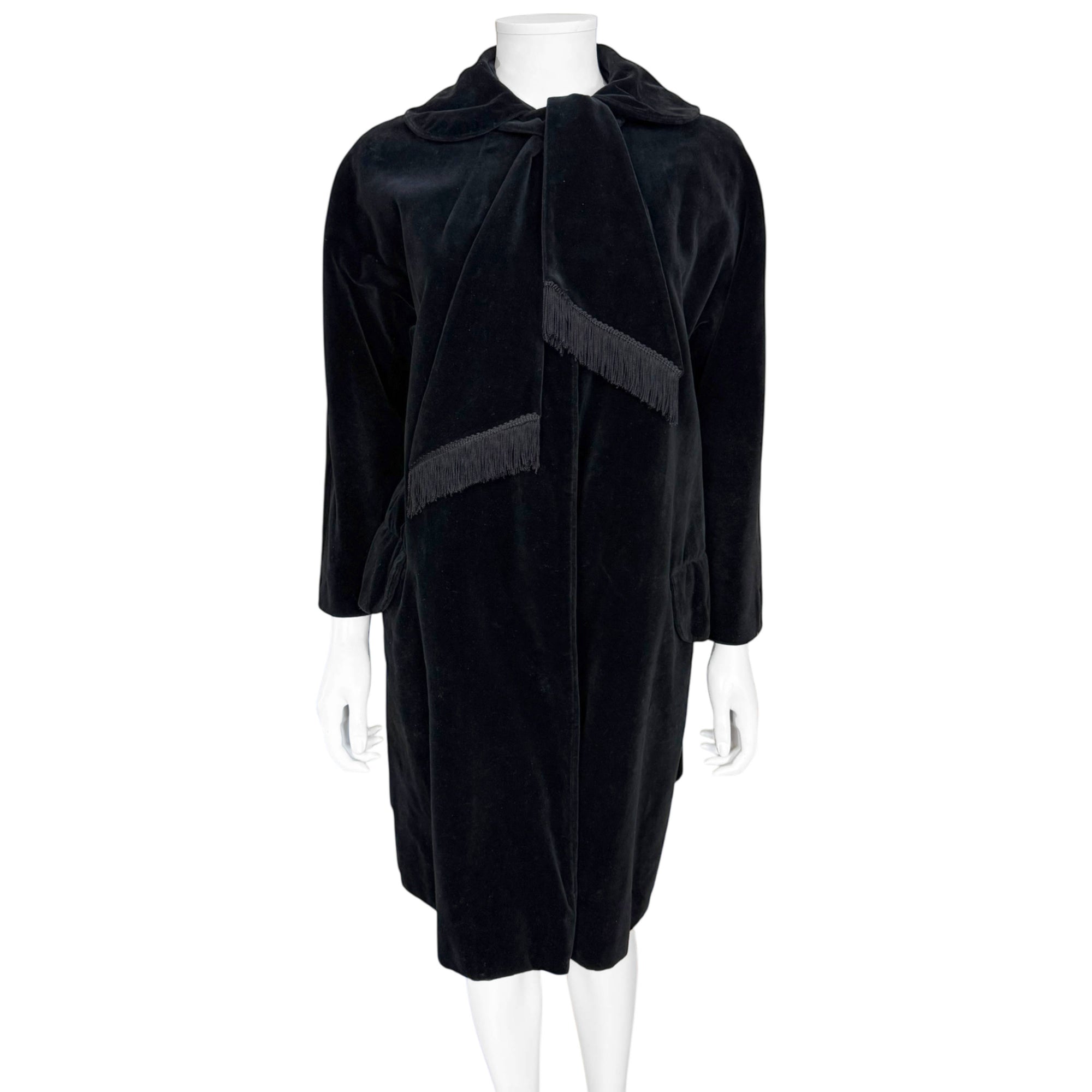 vintage black velvet coat petite petite by lydia