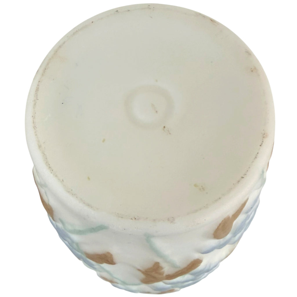 underside of bittersweet pattern vase by phoenix consolidated glass