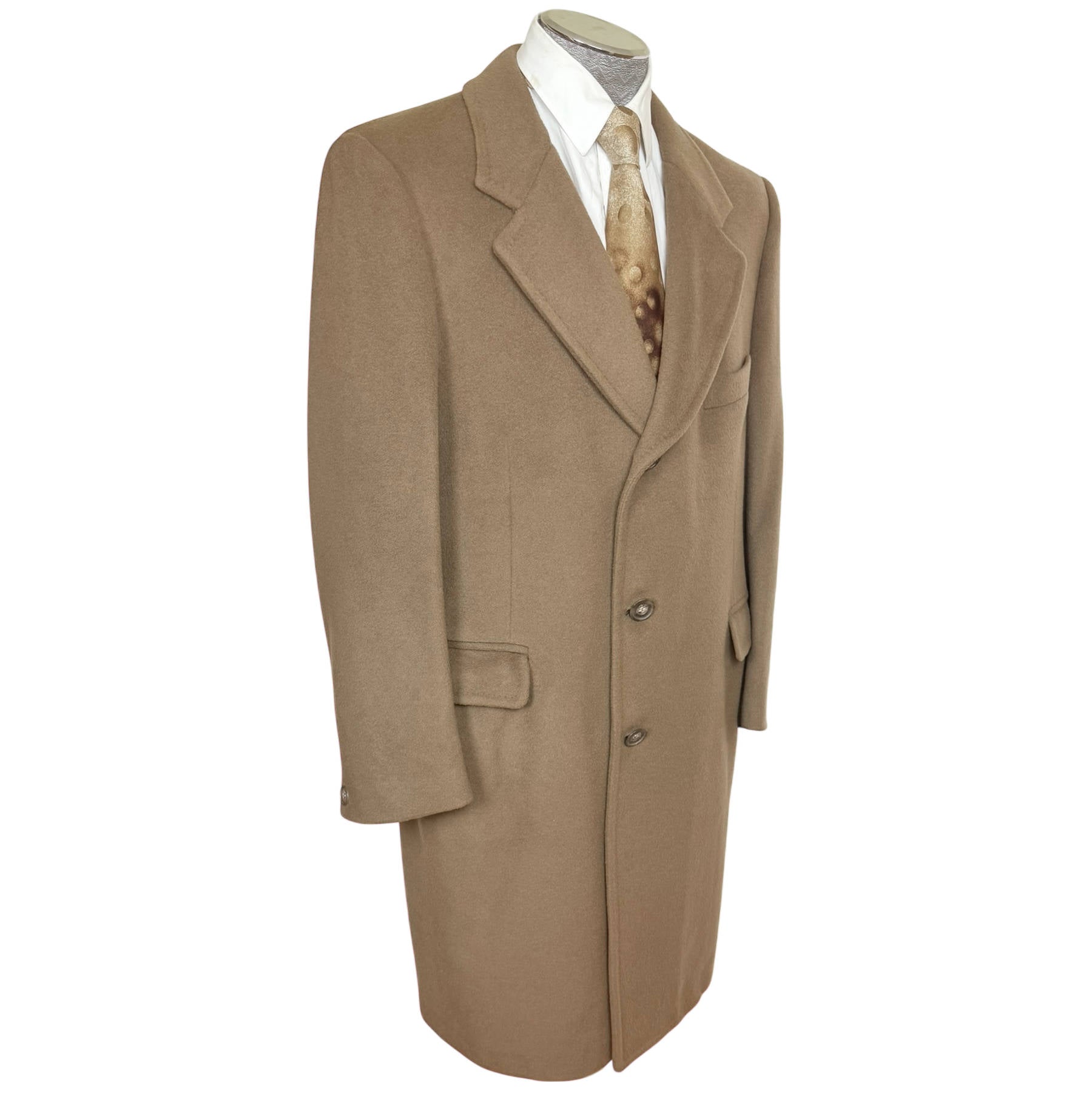 Vintage 1970s Pierre Balmain Overcoat Wool Cashmere Blend Size L