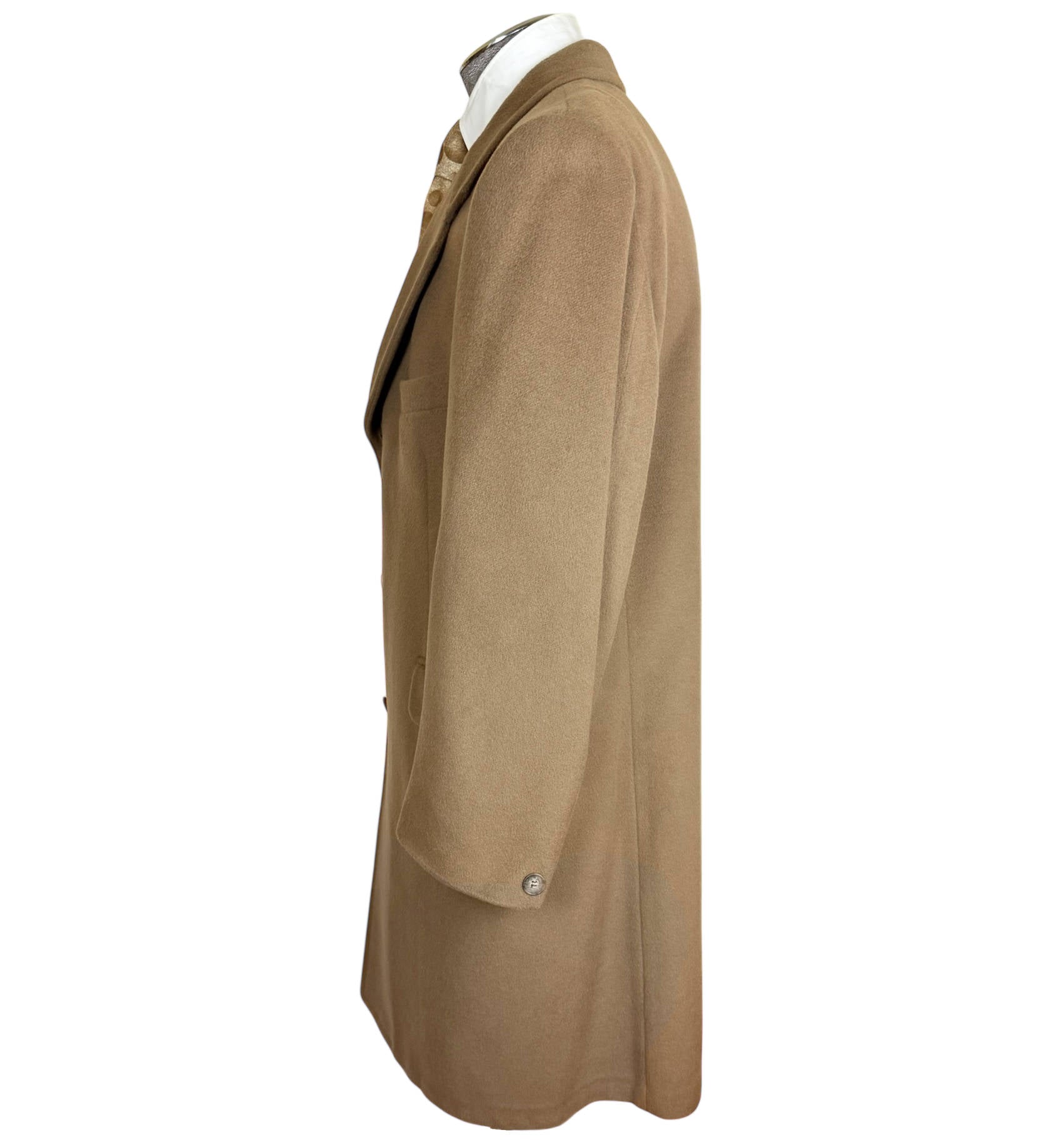 Vintage 1970s Pierre Balmain Overcoat Wool Cashmere Blend Size L