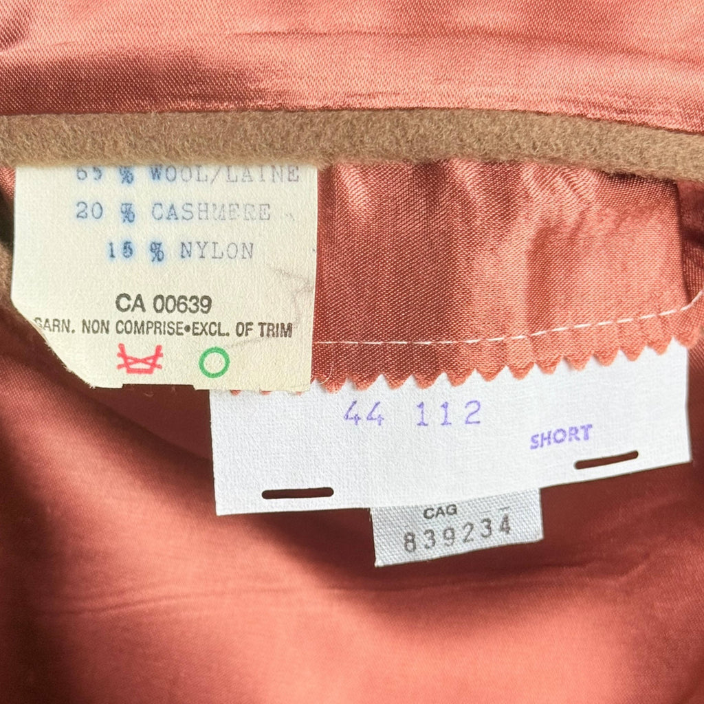 Vintage 1970s Pierre Balmain Overcoat Wool Cashmere Blend Size L