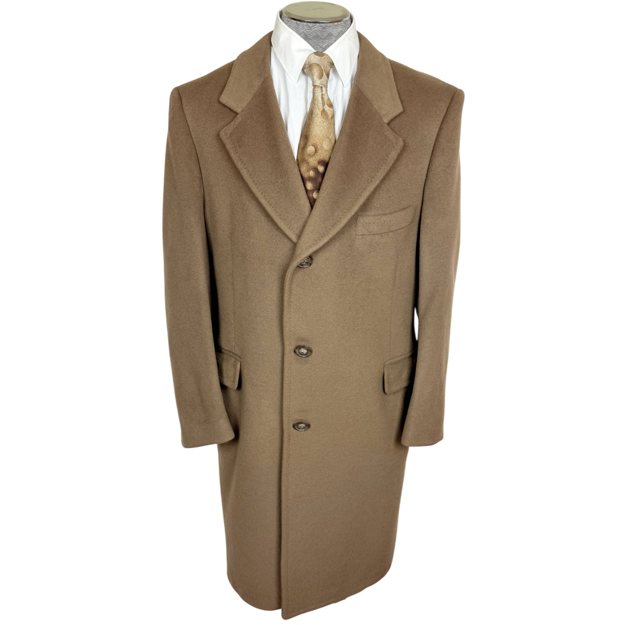 Vintage 1970s Pierre Balmain Overcoat Wool Cashmere Blend Size L