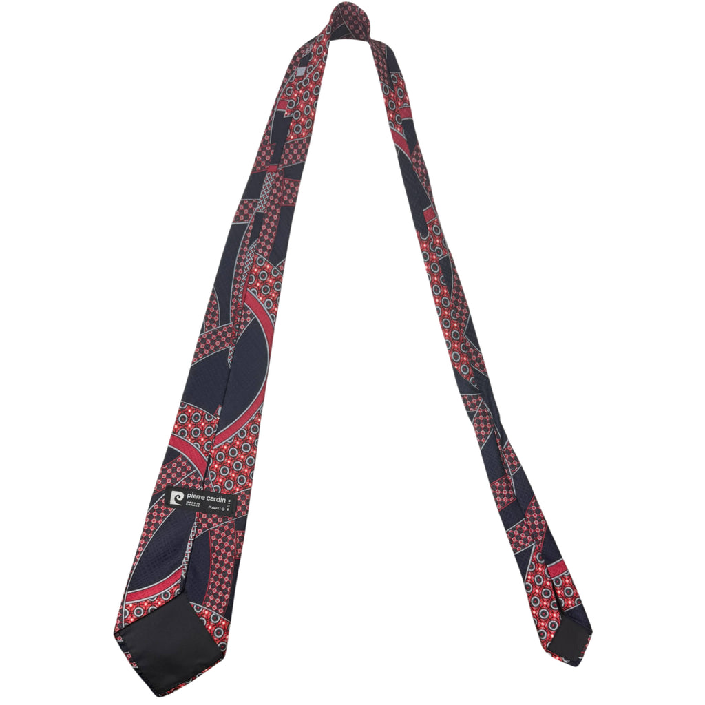 back view of 70s Pierre Cardin silk kipper tie made in France 