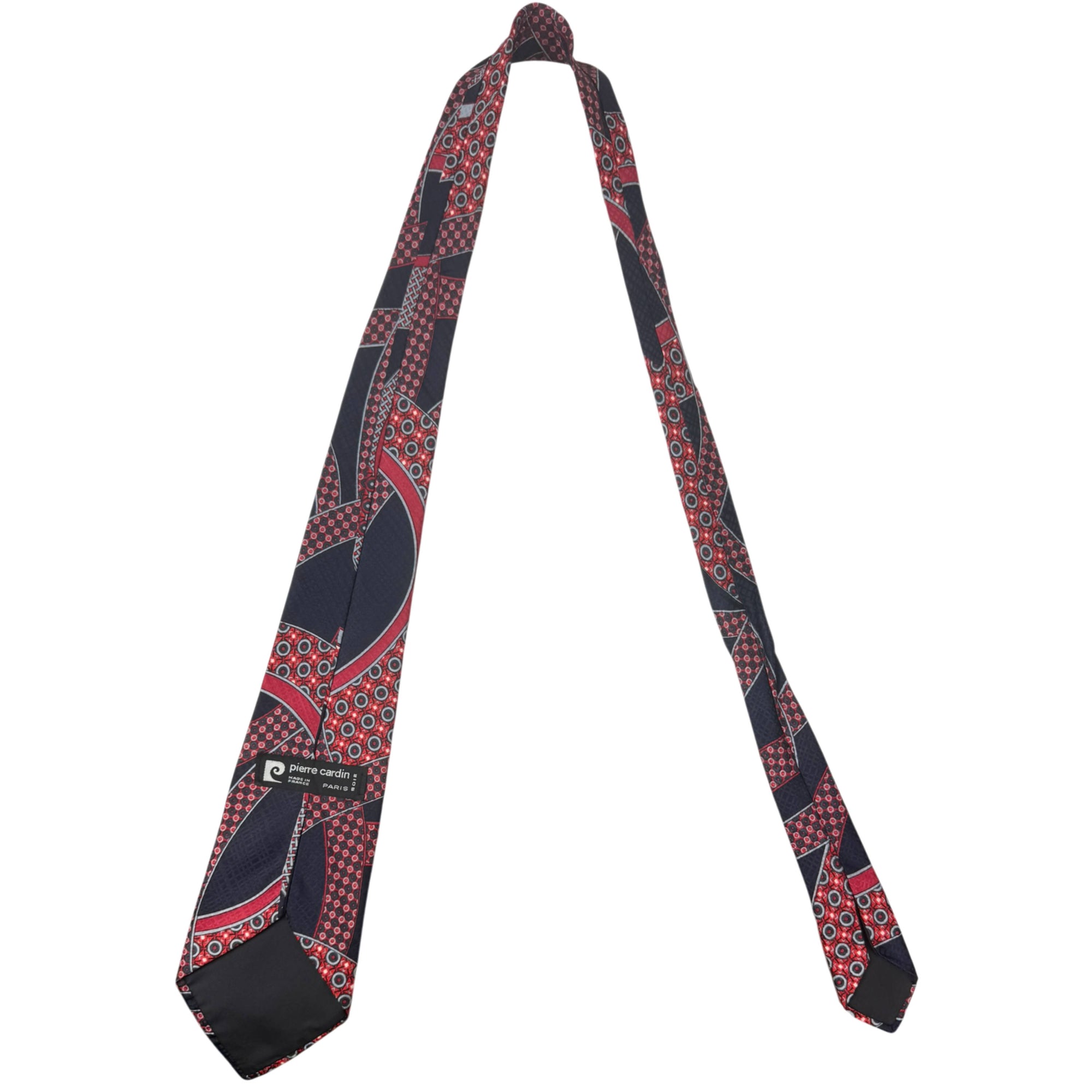 back view of 70s Pierre Cardin silk kipper tie made in France 