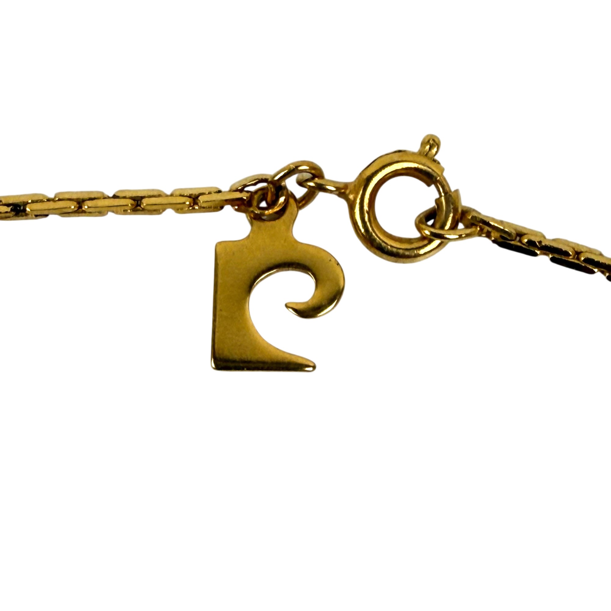 Pierre Cardin logo charm attached beside spring-ring clasp