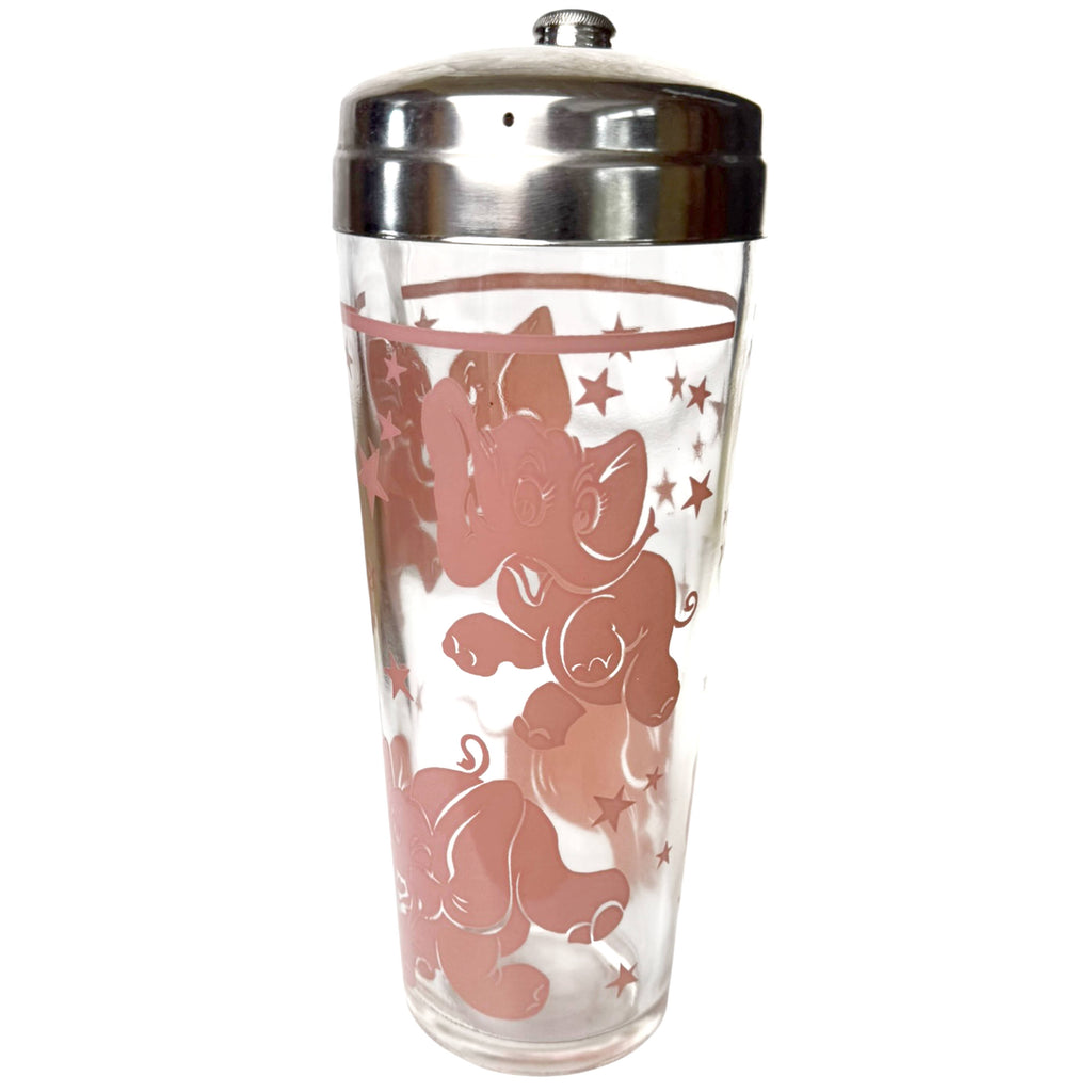 Cocktail Shaker with Pink Elephants