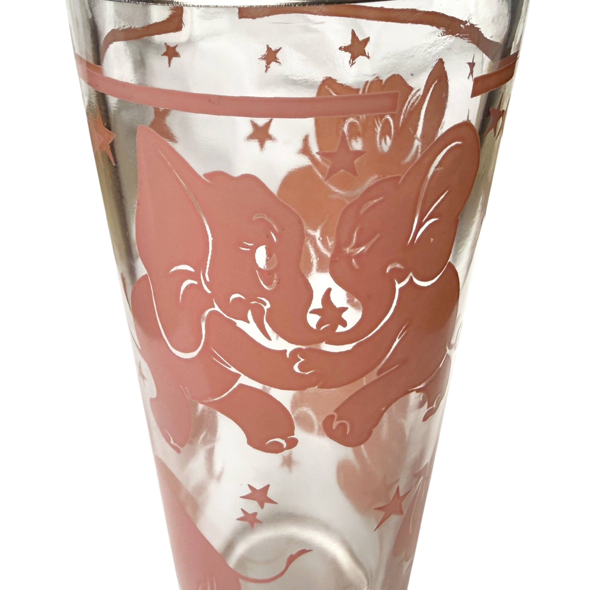 Dancing Pink Elephants Barware Close-up
