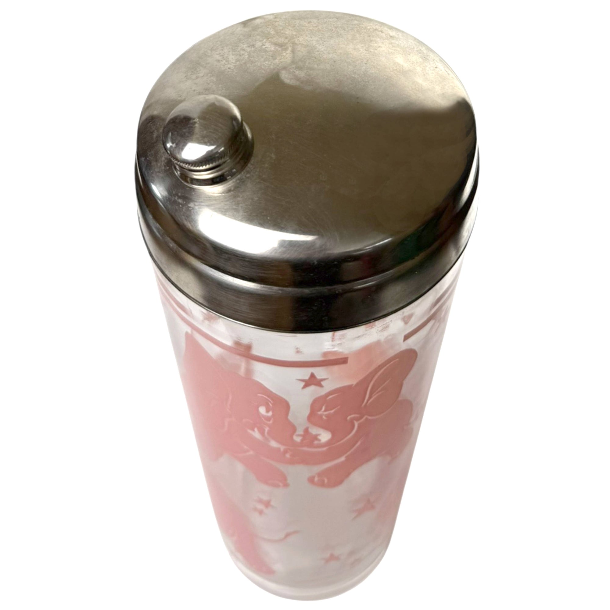 Top View of Dancing  Pink Elephants Cocktail Shaker