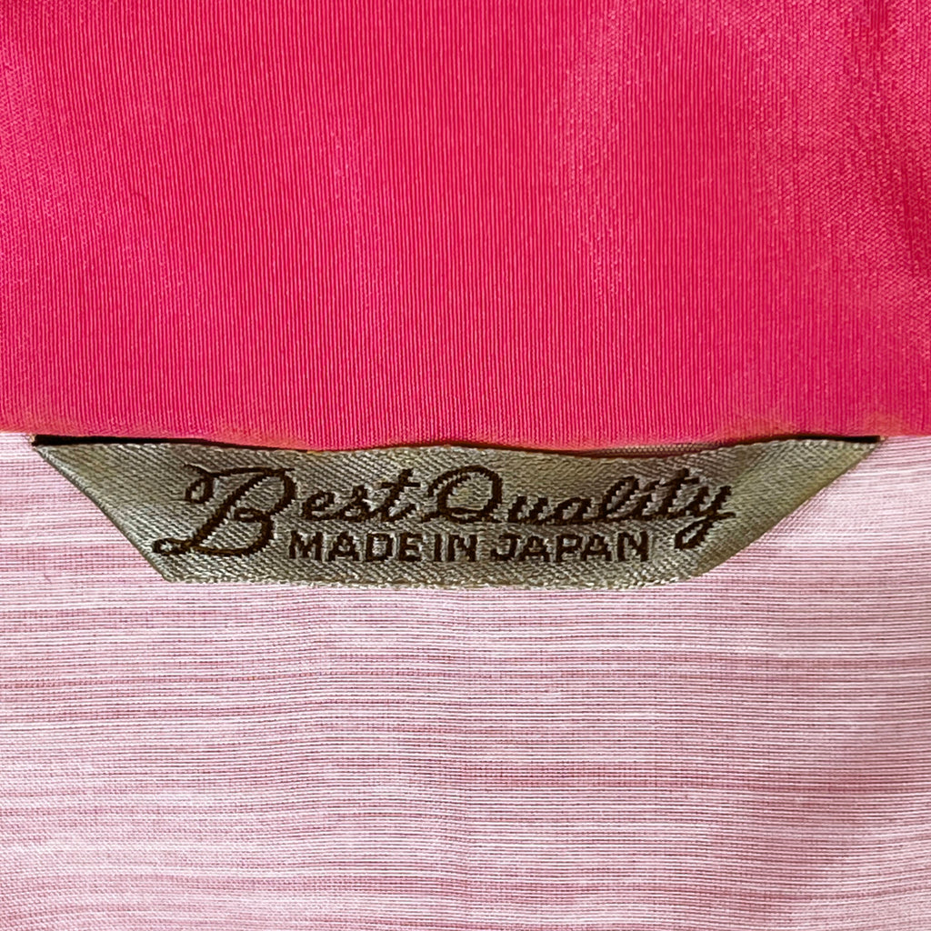 Vintage Embroidered Kimono Dressing Gown Pink Robe Japan