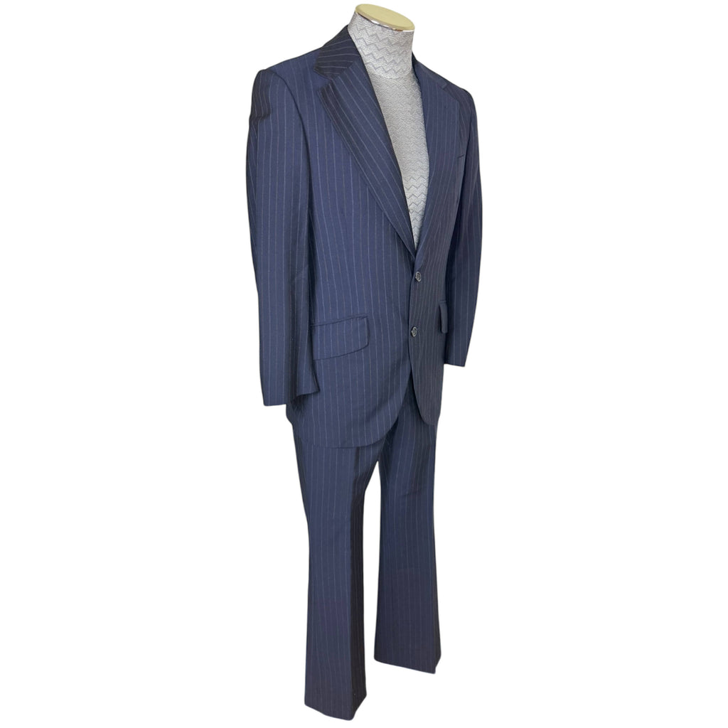 Vintage 1970s Men’s Pinstripe Suit Custom Tailored Sz Small