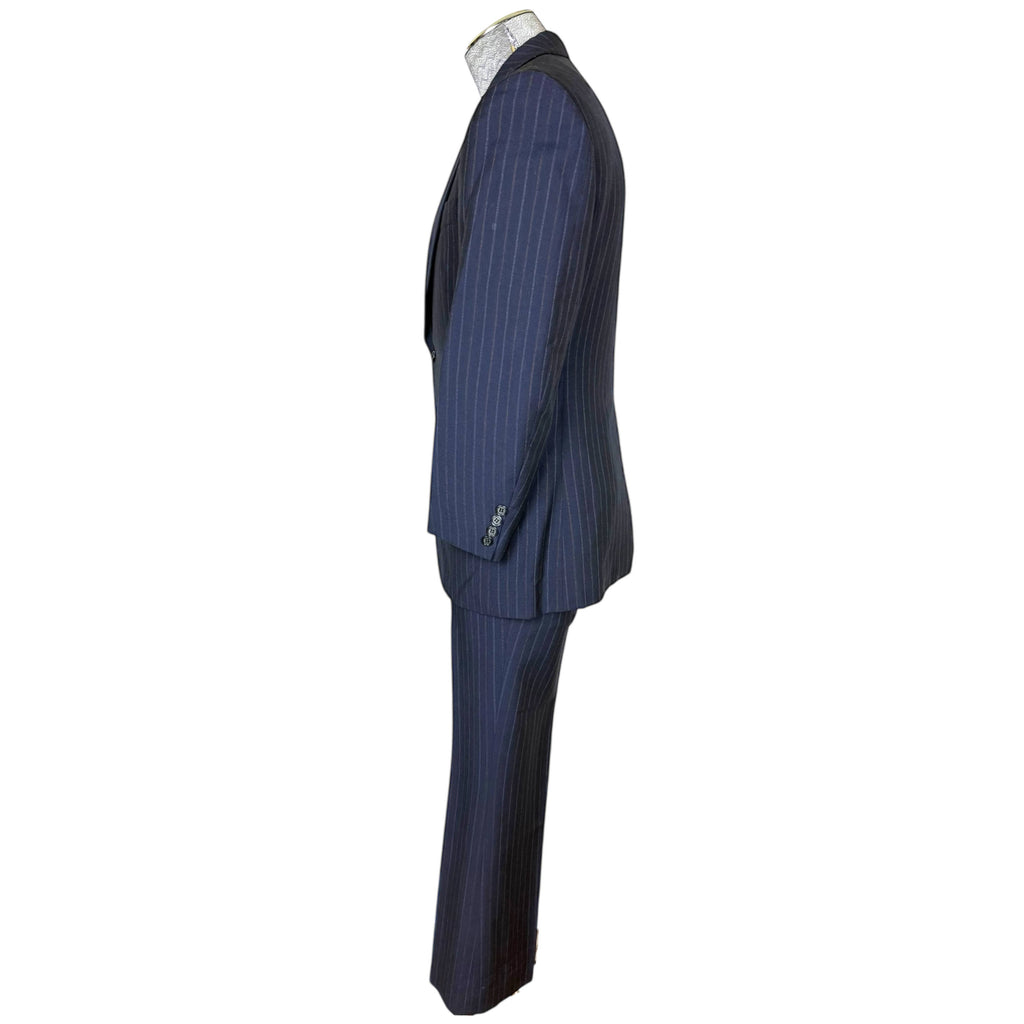 Vintage 1970s Men’s Pinstripe Suit Custom Tailored Sz Small
