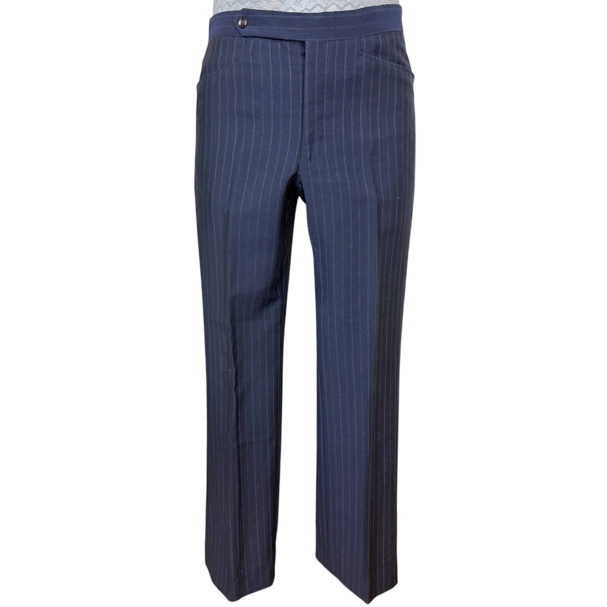 Vintage 1970s Men’s Pinstripe Suit Custom Tailored Sz Small