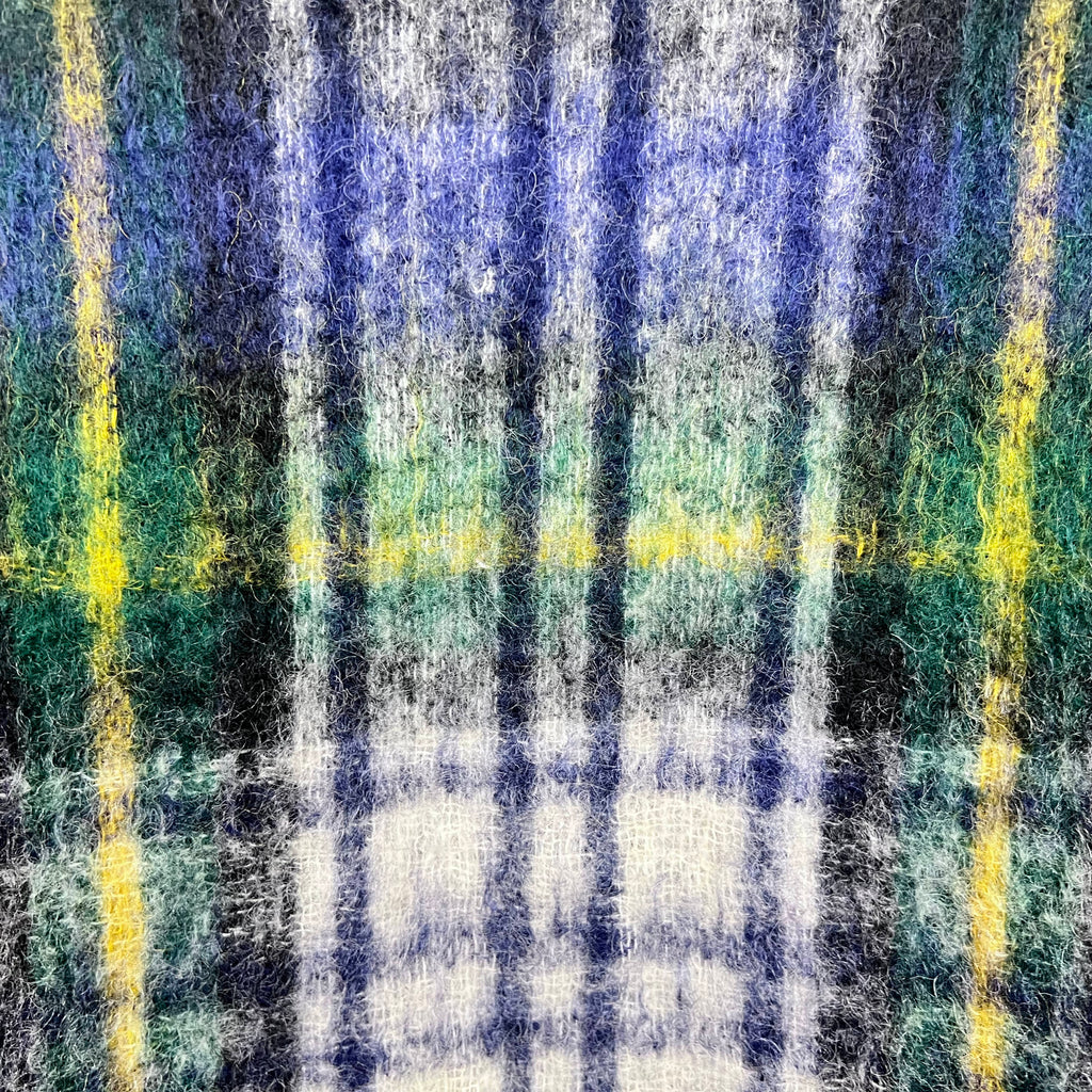 1960s Vintage Mohair Plaid Coat w Cape Sleeves Ladies Size M