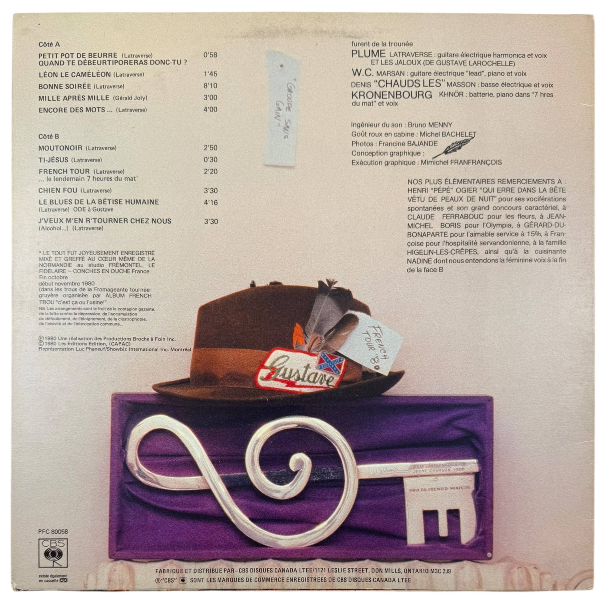 1981 Plume Latraverse LP Vinyl Record French Tour 80 Near Mint