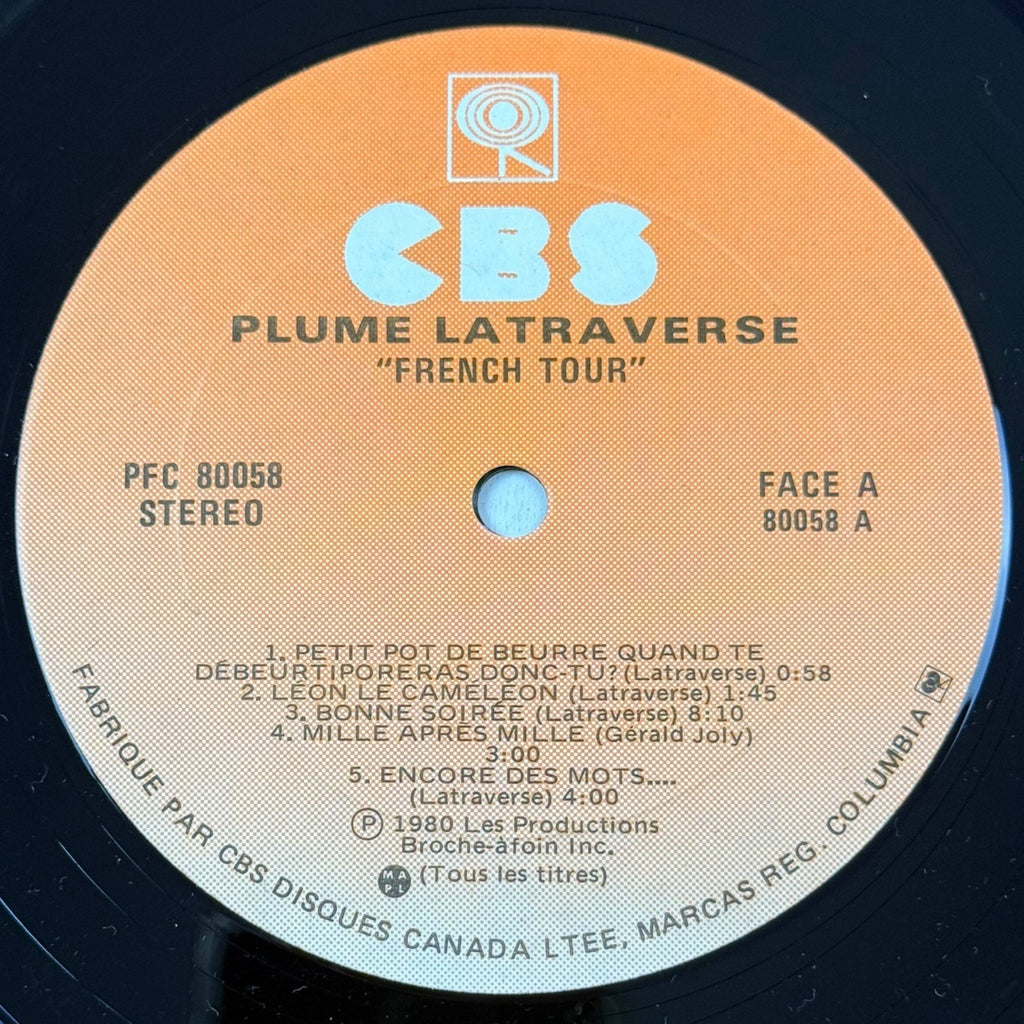 1981 Plume Latraverse LP Vinyl Record French Tour 80 Near Mint