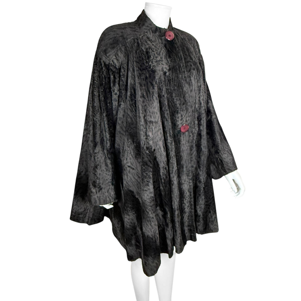 Vintage 1980s Jean-Claude Poitras Coat Cheetah Print Velvet Sz L