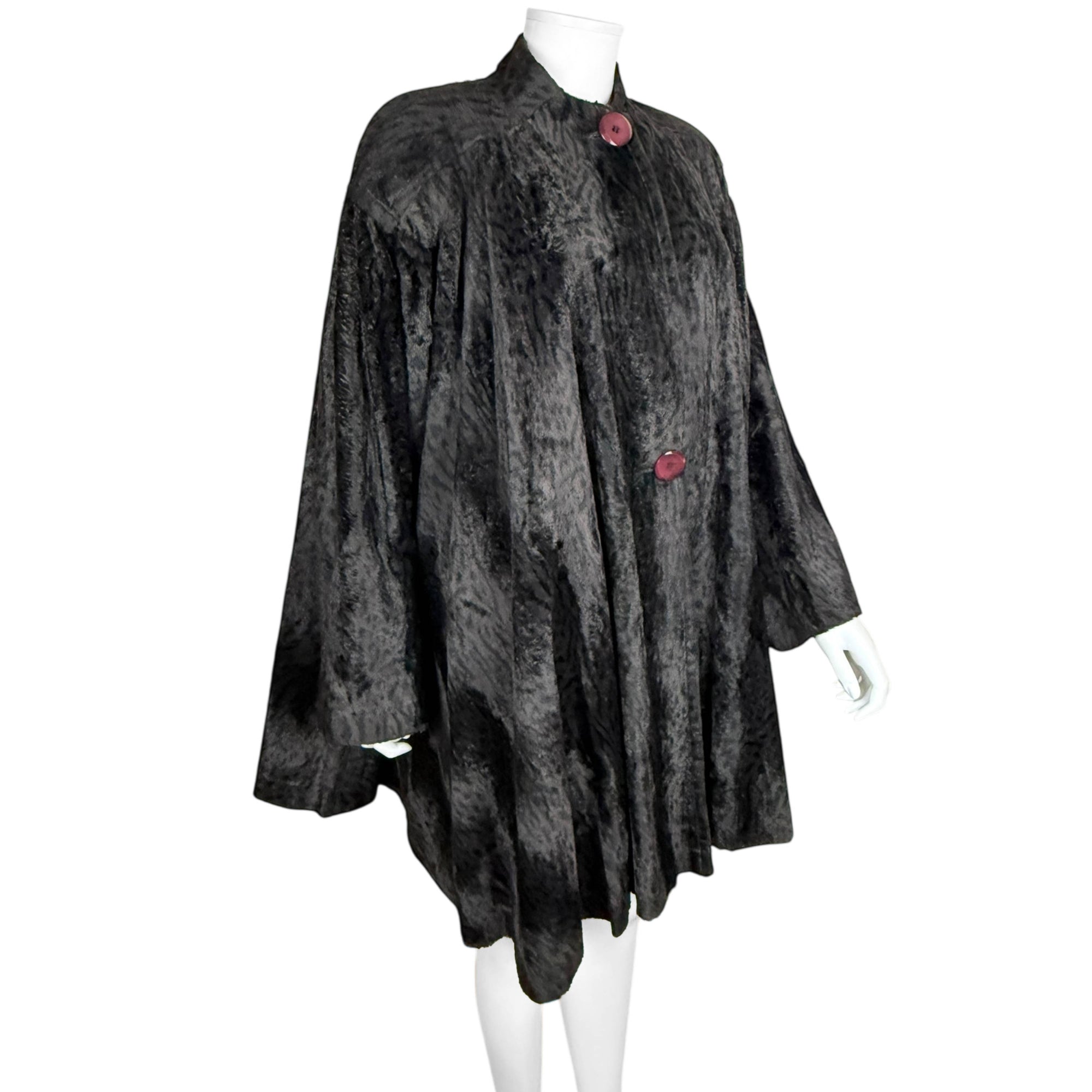 Vintage 1980s Jean-Claude Poitras Coat Cheetah Print Velvet Sz L