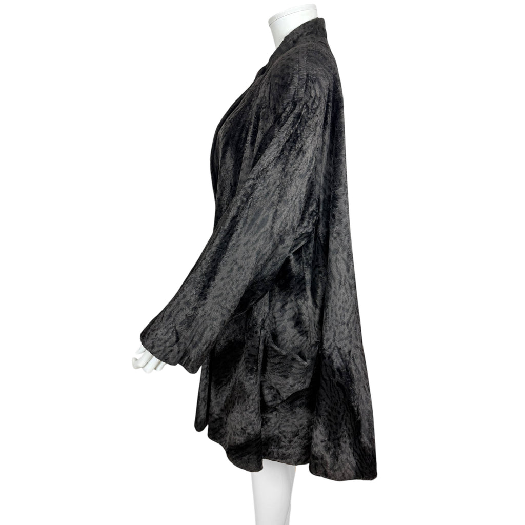 Vintage 1980s Jean-Claude Poitras Coat Cheetah Print Velvet Sz L