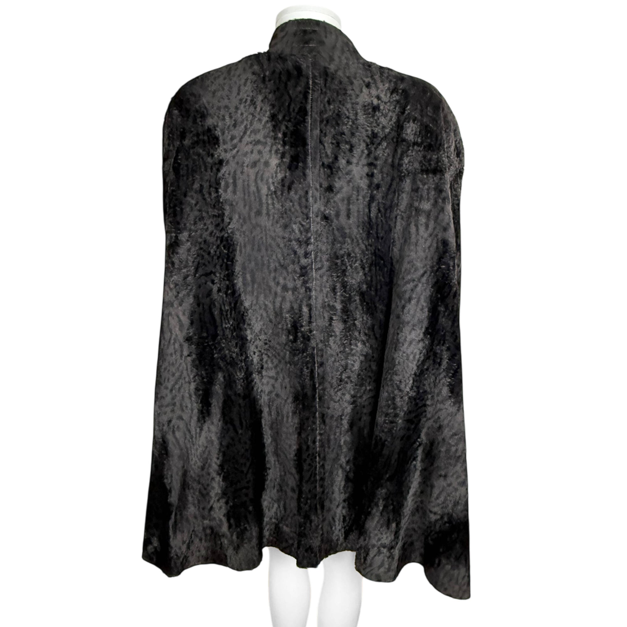 Vintage 1980s Jean-Claude Poitras Coat Cheetah Print Velvet Sz L