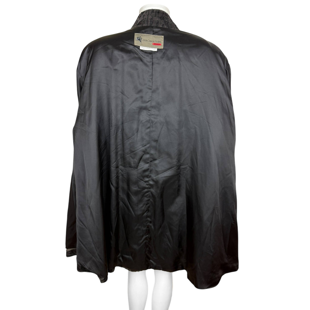 Vintage 1980s Jean-Claude Poitras Coat Cheetah Print Velvet Sz L