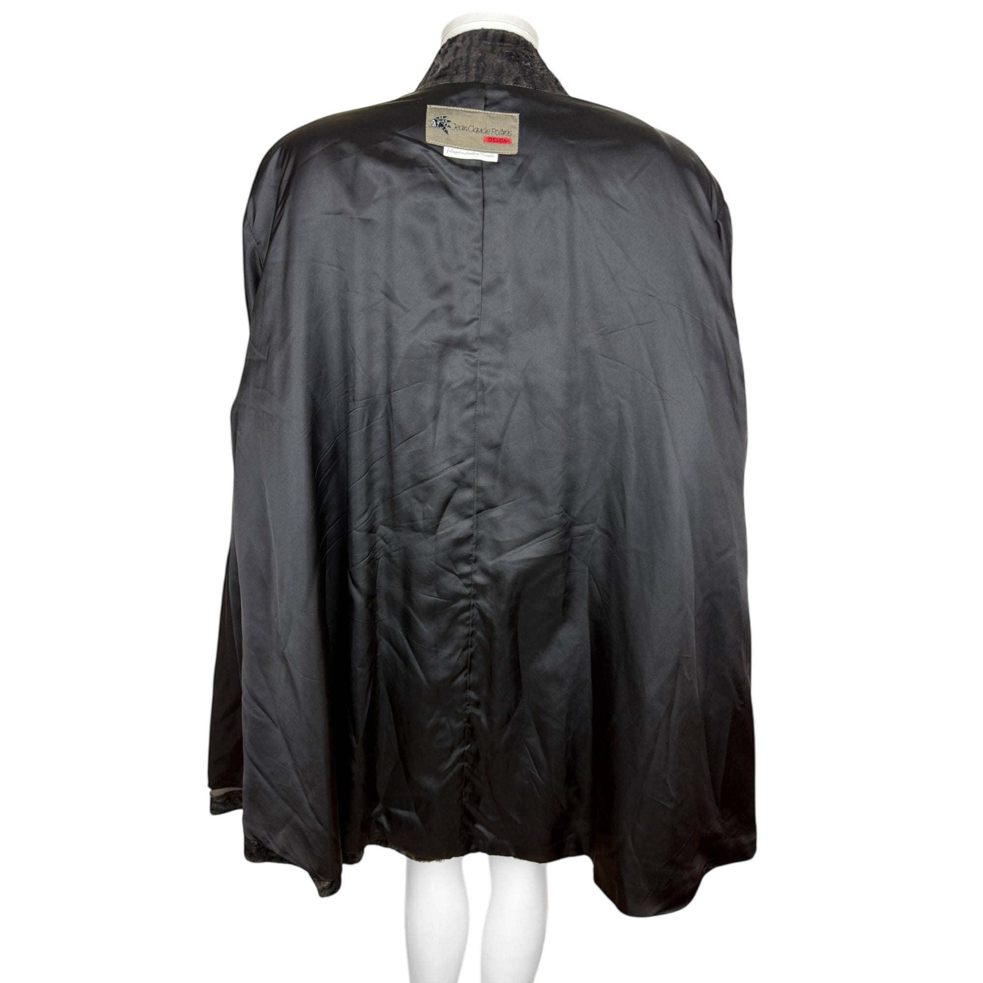 Vintage 1980s Jean-Claude Poitras Coat Cheetah Print Velvet Sz L