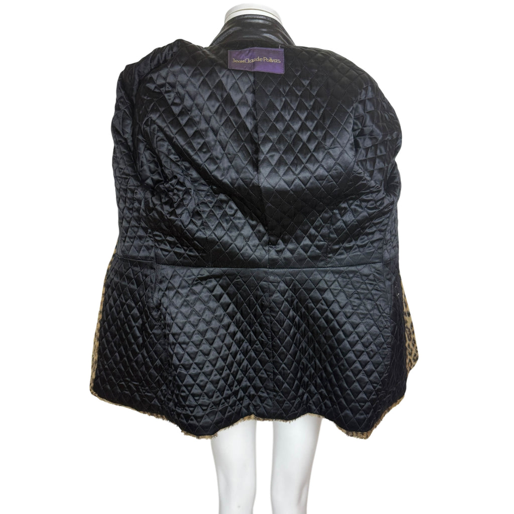Vintage 1980s Jean-Claude Poitras Faux Leopard Fur Jacket