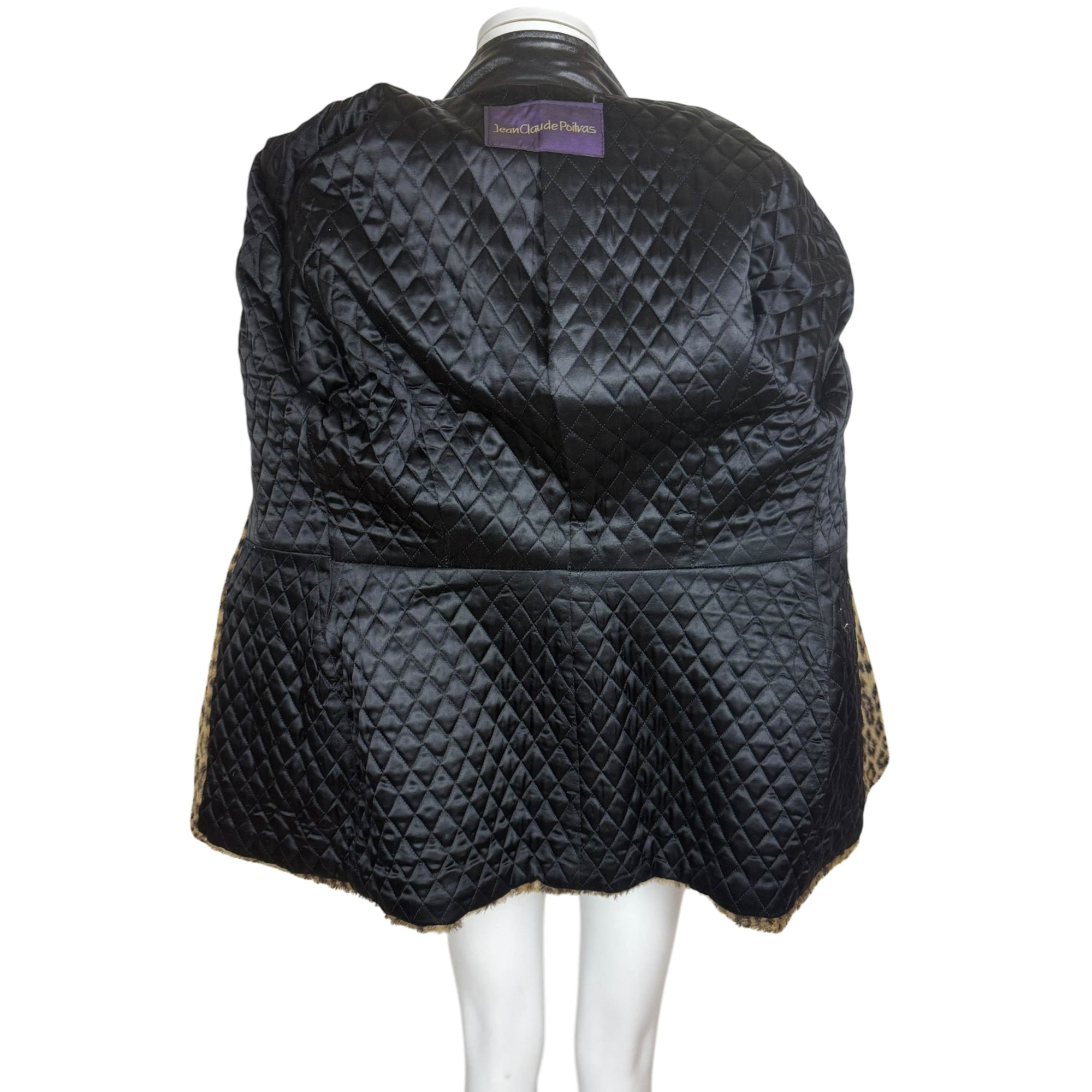 Vintage 1980s Jean-Claude Poitras Faux Leopard Fur Jacket
