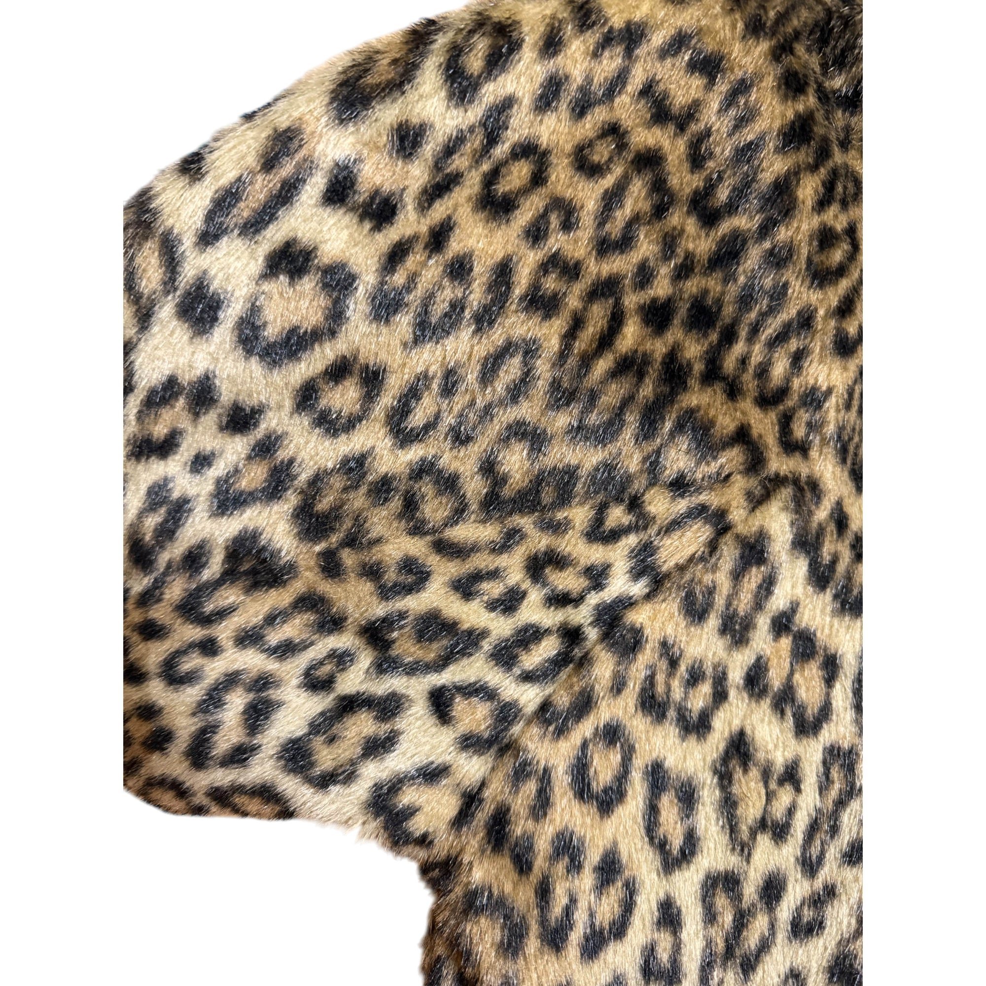 Vintage 1980s Jean-Claude Poitras Faux Leopard Fur Jacket