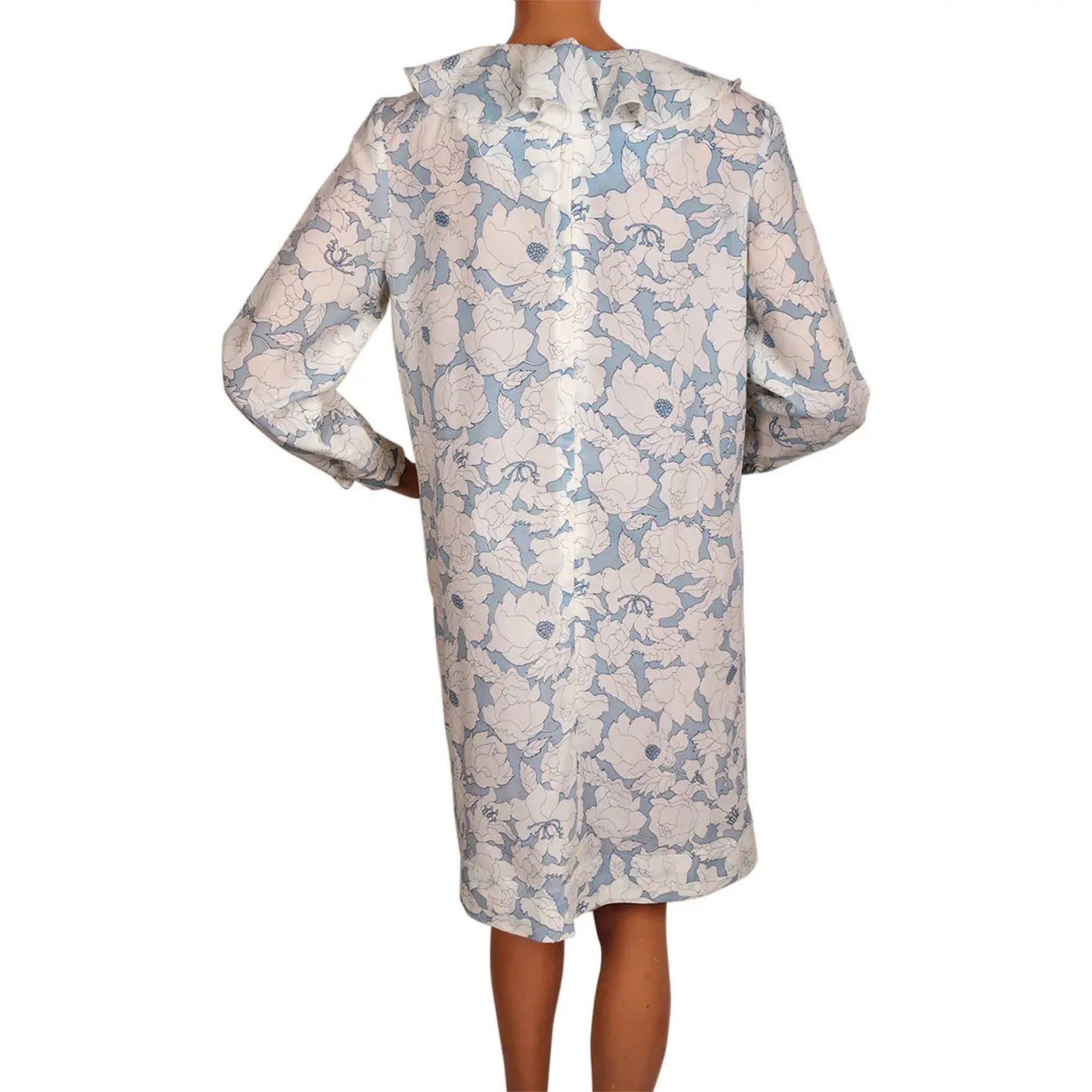 Vintage 1960s Mod Dolly Rocker Dress Floral Print Ruffled Polly Magoo - Size M