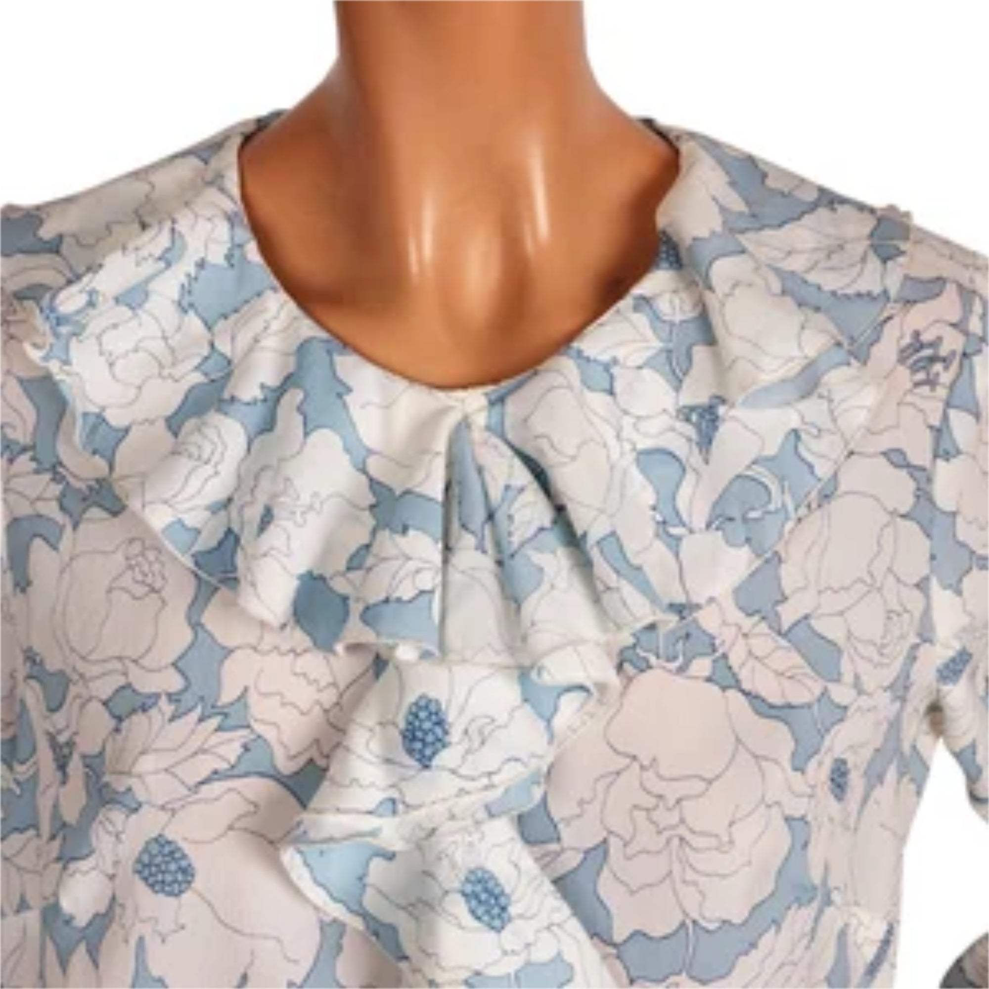 Vintage 1960s Mod Dolly Rocker Dress Floral Print Ruffled Polly Magoo - Size M