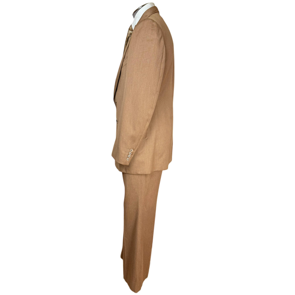 Vintage 1970s Disco Suit Tan with Flared Pants Men’s Size M