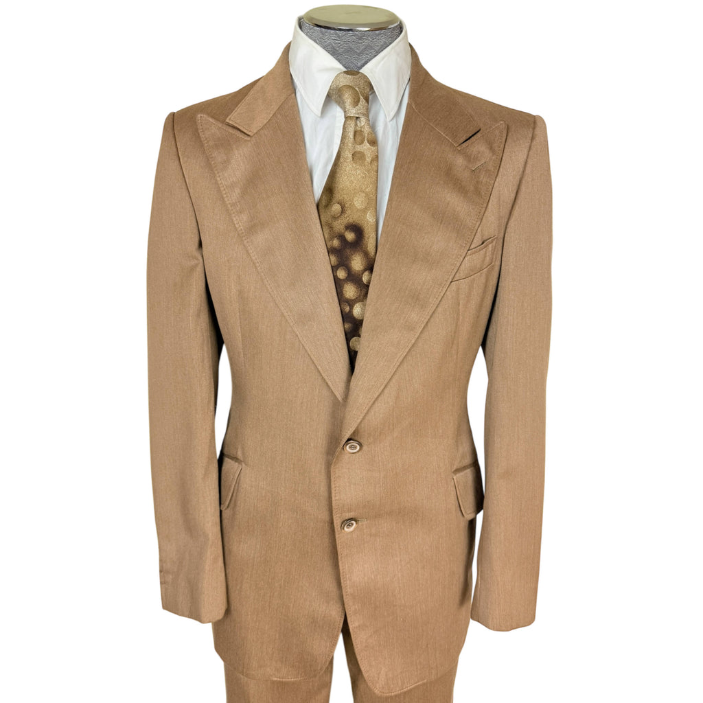 Vintage 1970s Disco Suit Tan with Flared Pants Men’s Size M