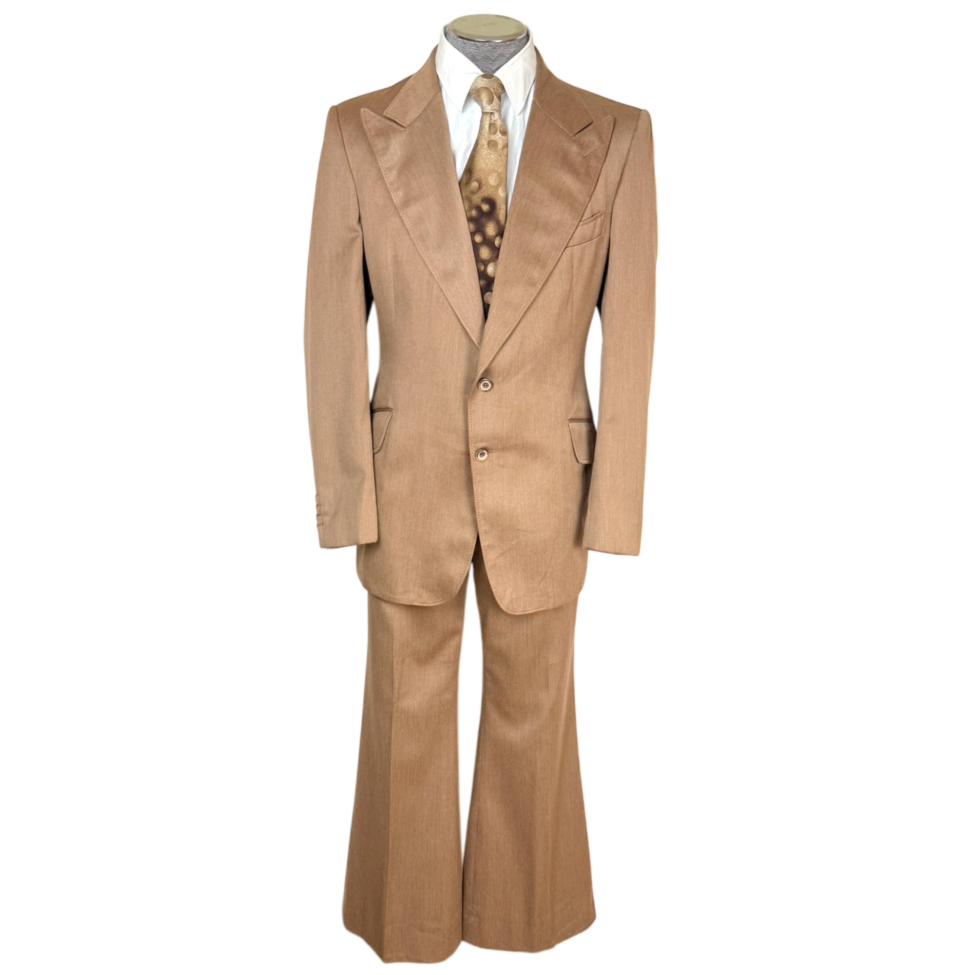 Vintage 1970s Disco Suit Tan with Flared Pants Men's Size M – Poppy's Vintage Clothing Vintage 1970s Disco Suit Tan with Flared Pants Men's Size M – Poppy's Vintage Clothing