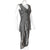 Vintage 1960s Pantsuit Shiny Grey Mini Dress & Pants Size M