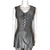 Vintage 1960s Pantsuit Shiny Grey Mini Dress & Pants Size M