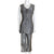 Vintage 1960s Pantsuit Shiny Grey Mini Dress & Pants Size M