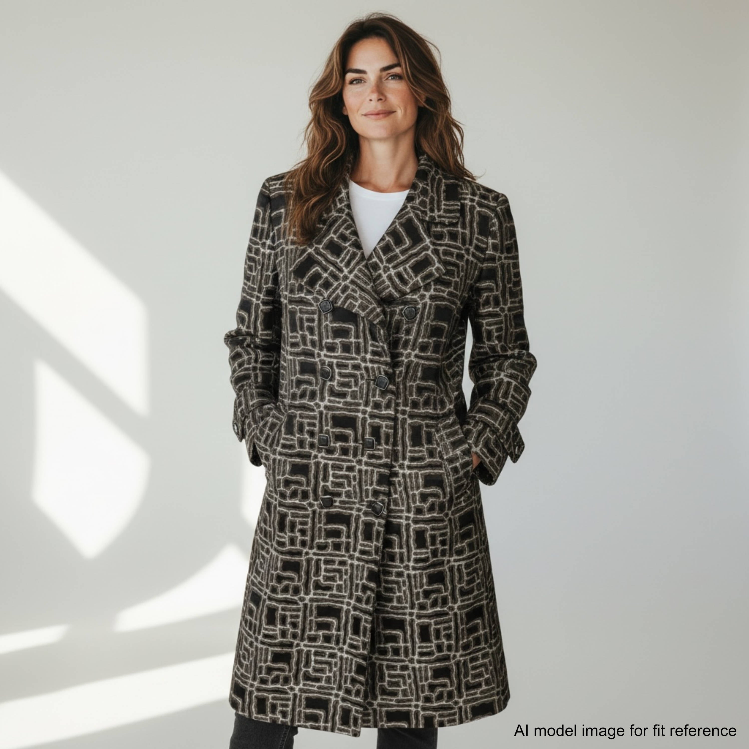 Vintage 1960s Primrose Montiselli Coat Geometric Mod Double