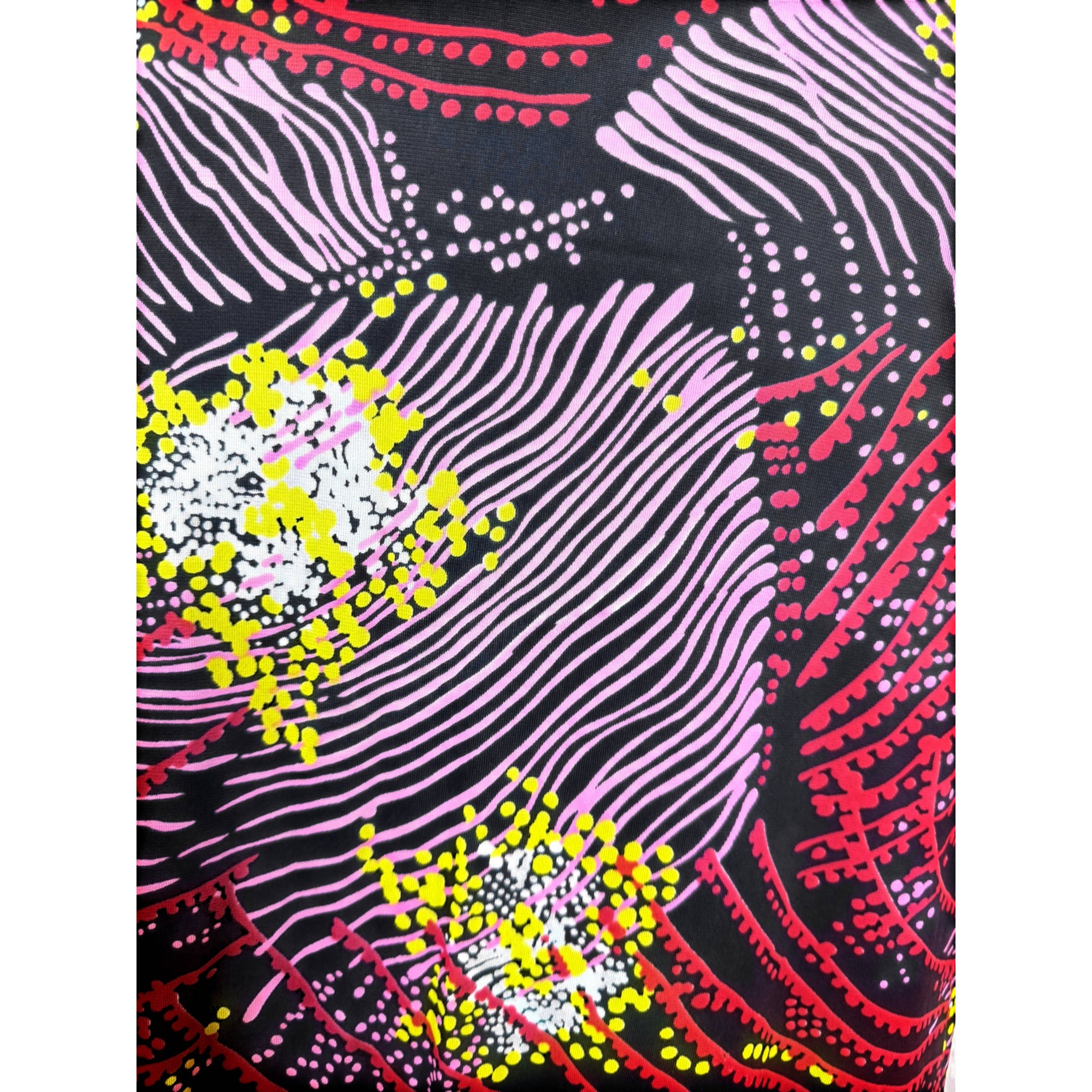 1960s 70s Vintage Maxi Dress Printed Polyester Jersey Size S XS