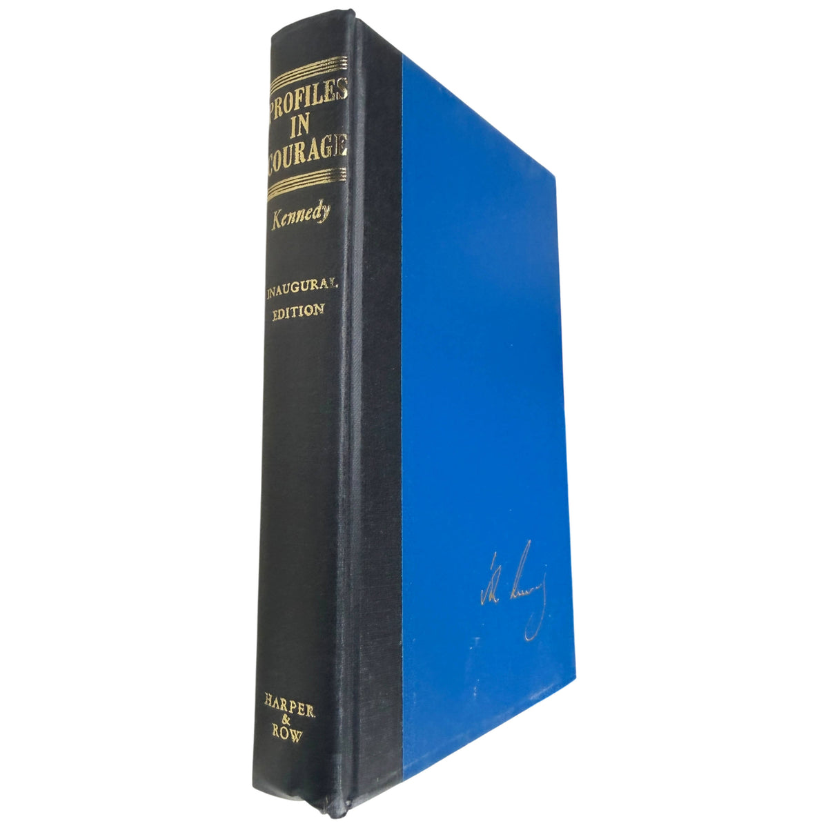 Profiles in Courage 1961 Inaugural Edition black cloth spine with gilt lettering and blue boards