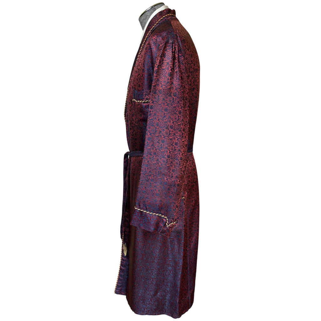 vintage brocade dressing gown side view