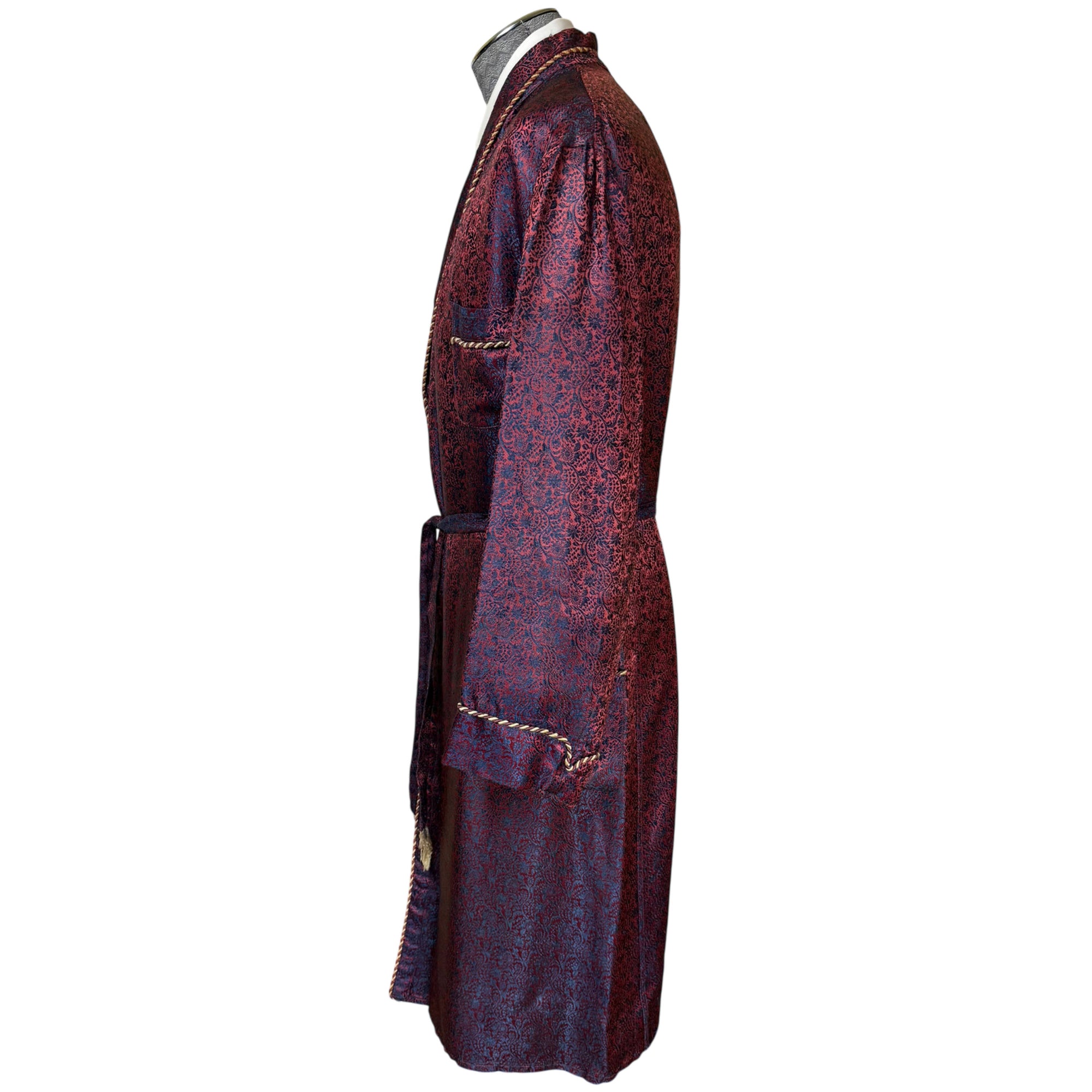 vintage brocade dressing gown side view