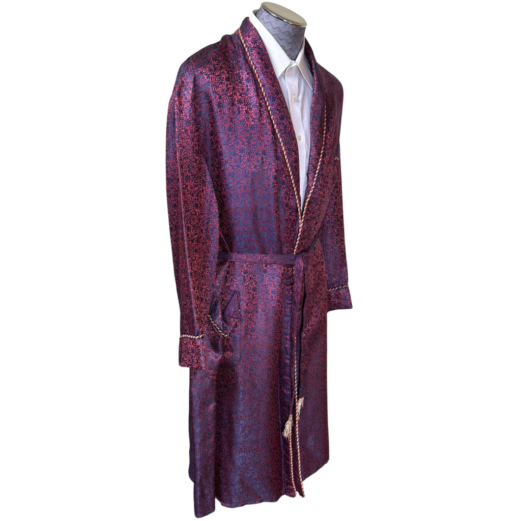 vintage mens 2 toned brocade dressing gown 