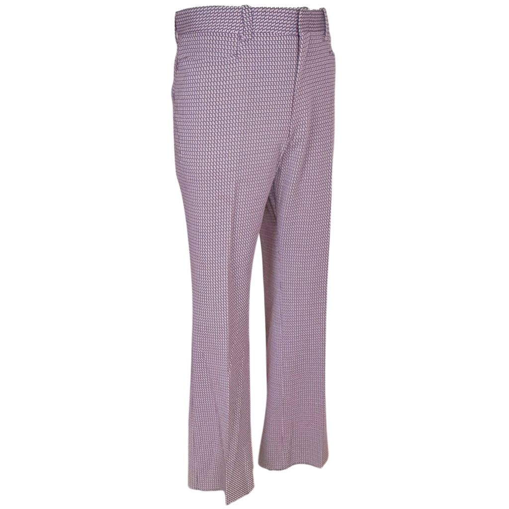 Early 1970s Polyester Pants Purple Houndstooth Unused 40” W