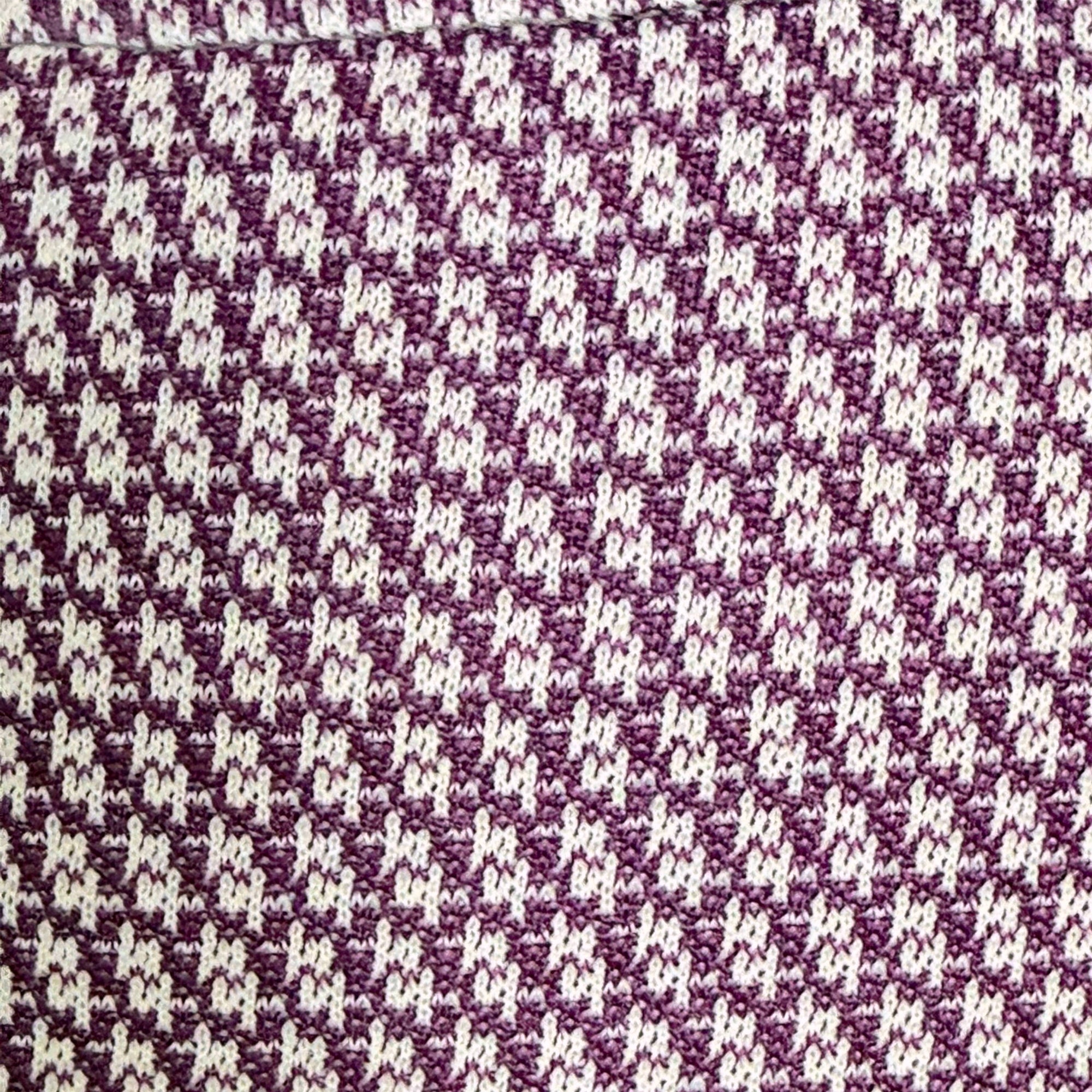 Early 1970s Polyester Pants Purple Houndstooth Unused 40” W