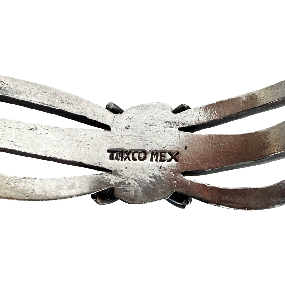 TAXCO MEX hallmark on vintage 950 silver cuff bracelet